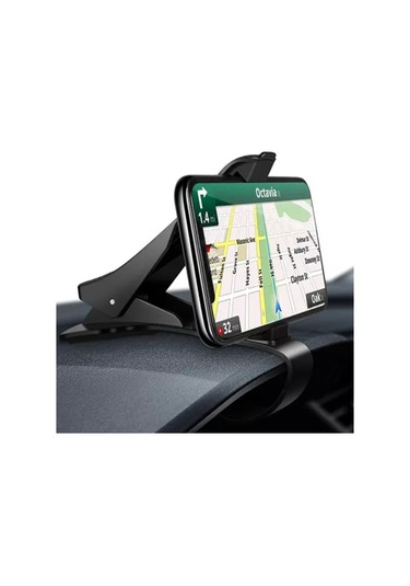 Shineyee Araç İçin Abs Materyalli Siyah Telefon Tutucu - Navigasyon Ve Telefon İçin Gösterge Paneli Klem Sistemi İle Kolay Kurulum Siyah