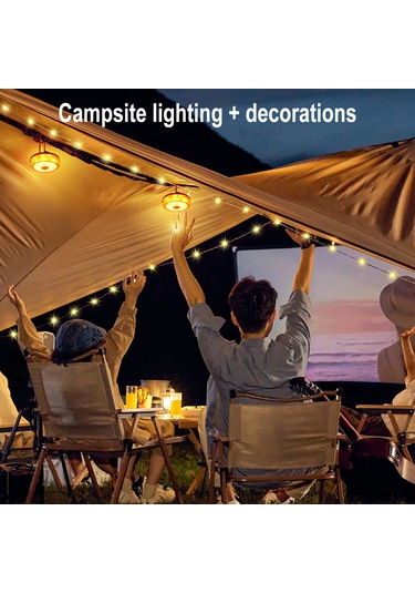 Teltree Usb Şarjlı 8m Led Kamp Işığı, Ip67 Koruma, 1500mah Pil, Renkli Stüdyo Işığı, Tente Ve Kamp İçin, Siyah Sıcak Ve Renkli Kombinasyon Siyah