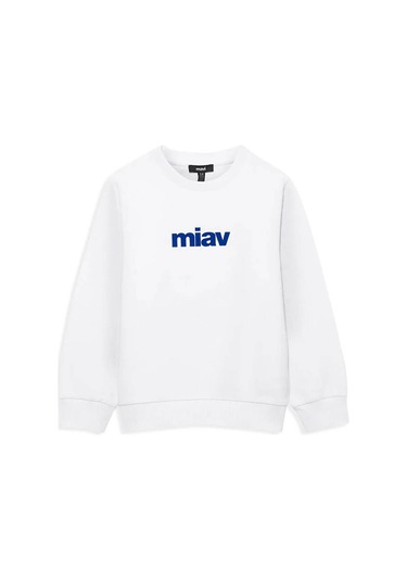 Mavi Mıav Baskılı Beyaz Erkek Çocuk Sweatshirt M6610031-620 BEYAZ