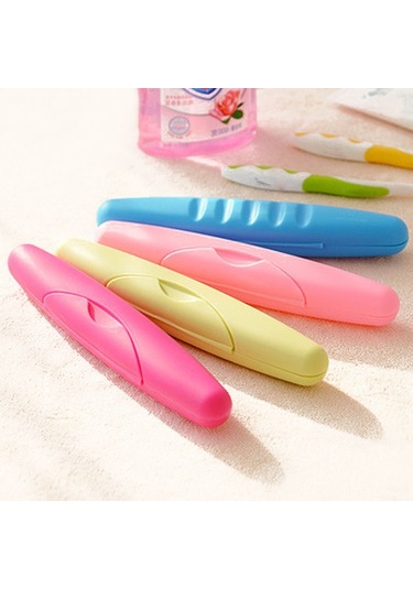 Sones Seyahat Taşınabilir Yıkama Diş Fırçası Kutusu Kapaklı Ve Kilitli Mühürlü Diş Fırçası Kılıfı Gül Kırmızısı Diğer