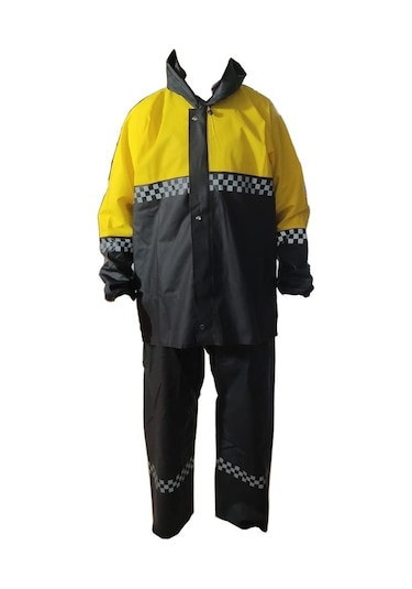 Motorcu Reflektrlü Kurye Yağmurluk Çok Renkli