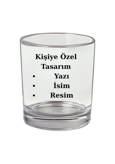 Kişiye Özel Viski Bardağı - Baskılı Viski Bardağı - İsimli Viski Şeffaf
