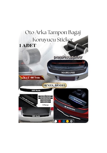 Fiat Brava İçin Yerli Üretim Aksesuar Oto Arka Tampon Bagaj Koruyucu Sticker 1 Adet