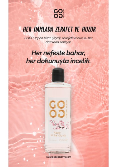 Gogo Japon Kiraz Çiçeği Kolonya 250ml Cam Şişe
