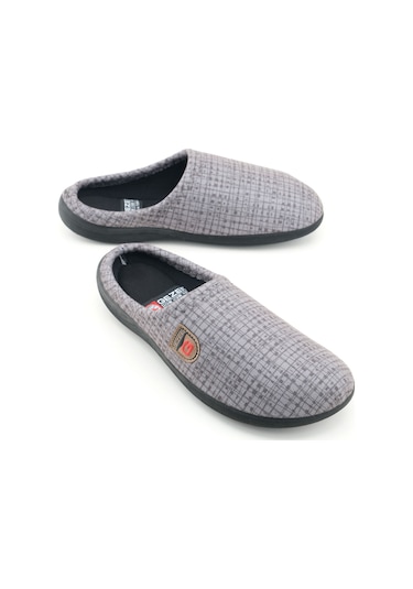 Gezer Erkek Kışlık Pu Rahat Taban Ev Bahçe Gondol Terlik Gri