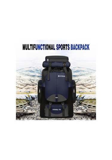 Lemestar Outdoor Spor Sırt Çantası 70l Büyük Kapasite Nylon Hiking Kamp Climbing Yolculuk Reflektör Çizgili Erkek Kadın Unisex Asker Yeşili Çok Renkli