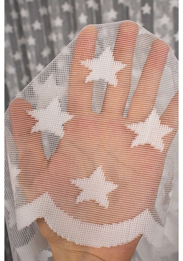 Yıldız Desen Örme Tül Perde