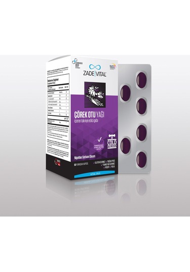 Zade Vital Çörek Otu Yağı 1800 Mg 60 Kapsül