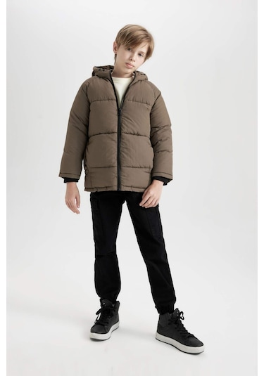 DeFacto Erkek Çocuk Su İtici Kapüşonlu Polar Astarlı Mont C9046A824WNKH496 DeFacto Erkek Çocuk Su İtici Kapüşonlu Polar Astarlı Mont C9046A824WNKH496