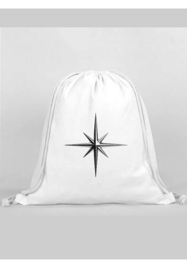Yıldız Baskılı Sırt Çantası - İp Büzgülü Spor Çanta Renkli