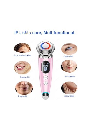 Geeksen "led Ems Rf Yenileme Cihazı - Yüz Sıkılaştırma, Çene Ve Göz Bakımı İçin Çok Fonksiyonlu Masaj Aleti" Çok Renkli