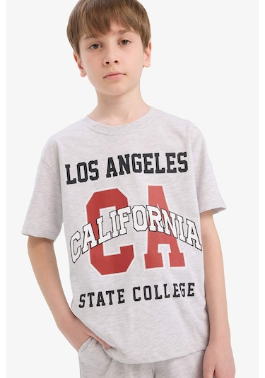 DeFacto Erkek Çocuk 2'li Takım Baskılı Kısa Kollu Tişört Şort E3405A825SMGR400