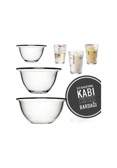 Paşabahçe 3 Parça Arda Türkmen Hazırlık Seti + 3'lü Ölçü Bardağı