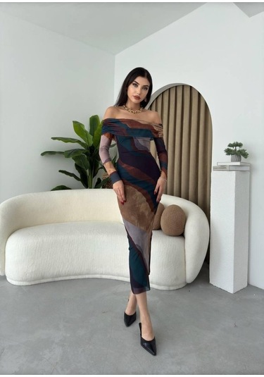 Sevilla Madonna Yaka Tül Elbise M