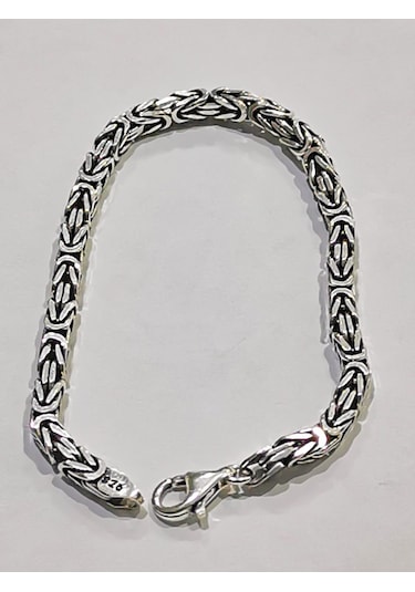 Omar Silver Kral Kare 4Mm Bileklik 20/21Cm 18,30Gr