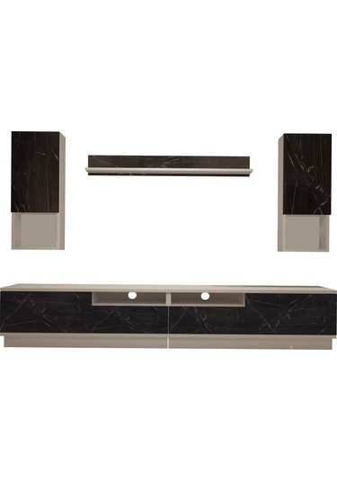 Decoraktiv Trendstyle 5220das Slm Tv Ünitesi Tv Sehpası Beyaz - Siyah Mermer