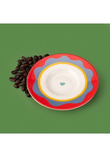 Evidea Kitchen Granny Çay Tabağı - Kırmızı / Yeşil - 13 Cm Kırmızı / Yeşil Kırmızı - Yeşil