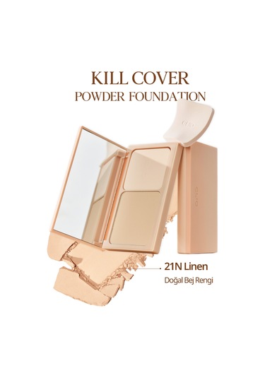 Clio Kill Cover Hafif Yapılı Pürüzsüz Mat Bitişli Pudra Fondöten 21N Linen