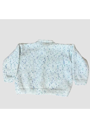 Uretti - Kadir 7704 - El Yapımı Örgü Bebek Hırka - 12 Ay Beyaz