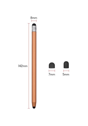 Singree 2si1 Evrensel Dokunmatik Kalem Tüm Tablet Telefonlar İçin 8 Yedek Uç 4 Renk Kırmızı Pembe Mor Altın
