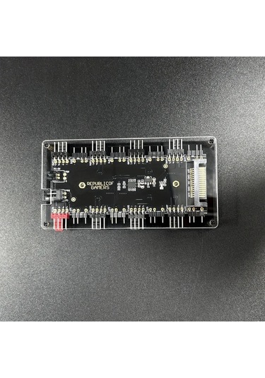 Xuweiwei Siyah Çift 8 Portlu 5v 3 Pin Pwm Sicaklik Kontrol Argb Fan Hub Usb Güç Kaynakli 36v Yapışkan Montaj Argb Aydınlatma Sistemleri