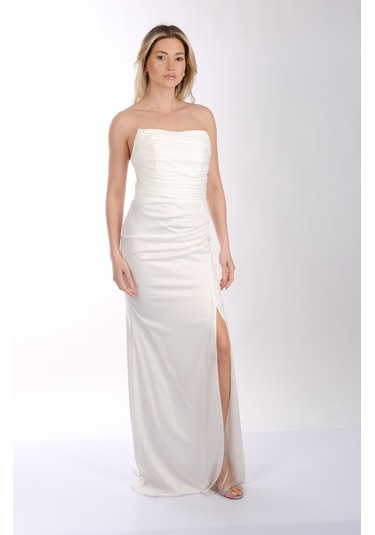 Abiye Elbise Dori 00kb7051 Beyaz