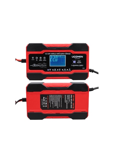 Ucomen Uc-c121001a Kırmızı 12/24 Volt Max 10 Amper Led Göstergeli Akü Şarj Cihazı