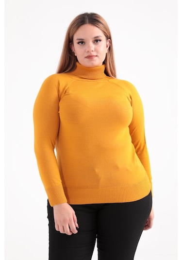 Modaplaza Kadın B.beden Balıkçı Kazak 4125- Hardal EROL 4125 KAZAKHARDAL Hardal