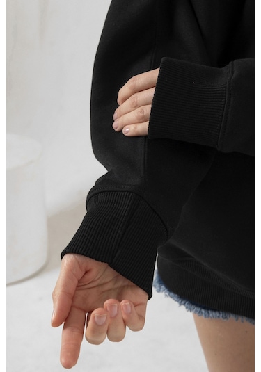 Dark The Beginning Siyah Kadın 3ip Kapşonlu Siyah