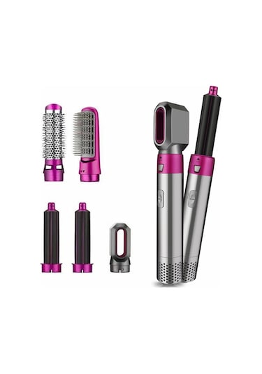 Sones 5'i 1 Arada Sıcak Hava Tarak Otomatik Bukle Makinesi Kare Model Saç Şekillendirme Tarağı Bukle Ve Düzleştirme, Fiş: Ab Fişi