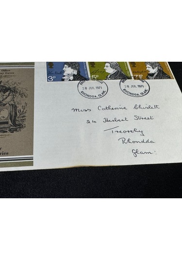 İngiltere Fdc 1971 Literary Anniversaries İlk Gün Zarfı Tam Seri