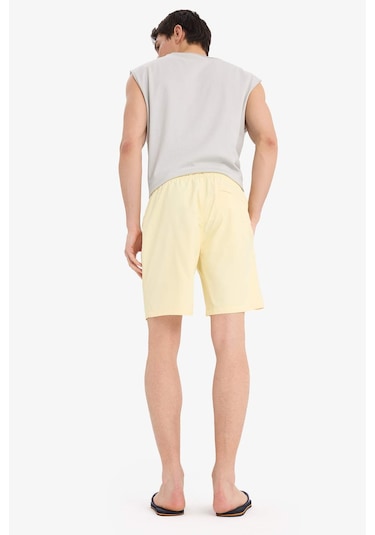 Defacto Regular Fit File Astarlı Kısa Boy Deniz Şortu B7255ax25hsyl279 Sarı