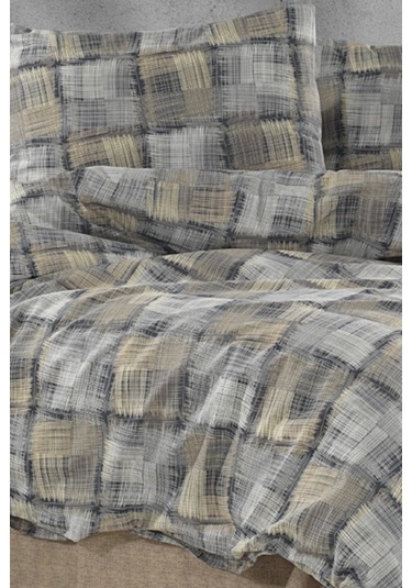 Çift Kişilik Lastikli Çarşaf 160x200 Ve Iki Adet 50x70 Yastık Kılıfı Ekose