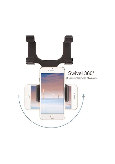 Wezone Araç Geribakış Aynası Telefon Tutucu, Navigasyon Ve Telefon Kullanıma Uygun Abs Malzeme Siyah Diğer