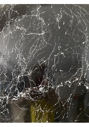 Rsylight Retro Siyah Mermer Desenli Dekoratif Tekli Rustik Metal