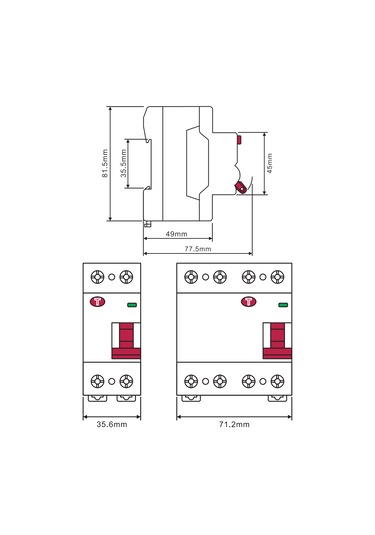 Mutlusan MRC06-203025 2P 6kA AC 25A 30mA Kaçak Akım Koruma Rölesi