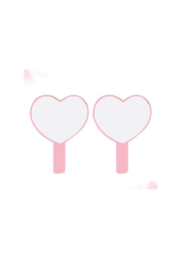 Taşınabilir Pembe Küçük Kozmetik Aynası 2 Parça B Diğer