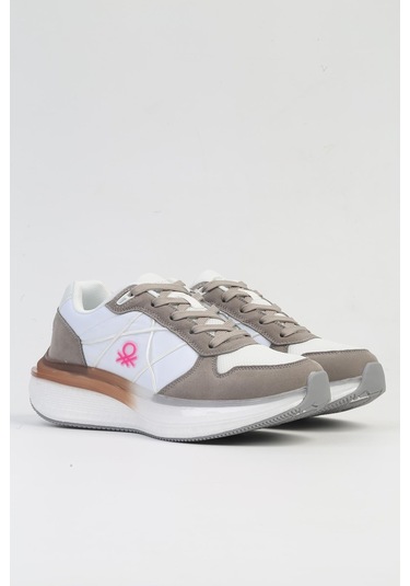 Benetton İthal Beyaz Gri Kadın Spor Ayakkabı Bnı-10044 001