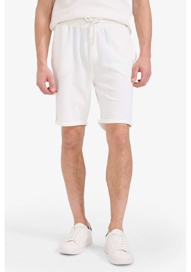 DeFacto Regular Fit Dokulu Basic Düz Bermuda Şort E2606AX25SMER138