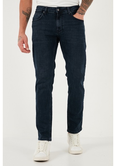 Buratti Pamuklu Regular Fit Normal Bel Boru Paça Jeans Erkek Kot Pantolon 2211C27Parma Lacivert