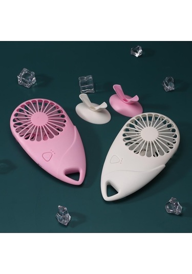 Fortunelane Mini Masaüstü Buzlu Fan, 3 Hız Ayarı, Usb Şarj Edilebilir, Dahili Pil, Beyaz Model: Pd-fs-002