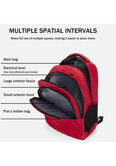 Aubyhe Kilitli Çanta Erkek Kadın Üniversite Sırt Çantası 15.6" Laptop Bölmesi Nylon Su Geçirmez Seyahat Okul Çantası Siyah Kırmızı Lacivert Siyah