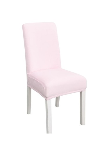 Basit Yumuşak Yüksek Elastik Kalınlaşma Kadife Yarı İç Sandalye Örtüsü Otel Sandalye Örtüsü Pembe Pembe Pembe