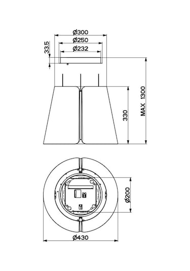 Faber Beat BK Matt F45 Ada Tipi Davlumbaz