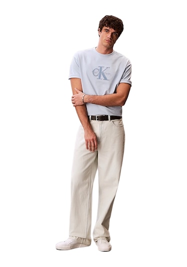 Calvin Klein Lv04rf819g Elevated Monologo Erkek Tişört Mavi