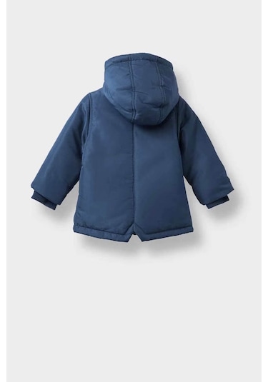 Defacto Su Geçirmez Kapüşonlu Fermuarlı Çıtçıtlı Mavi Erkek Bebek Mont E9801a5/be510 Mavi