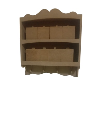 Ahşap 8 Bölmeli Baharatlık Raflı Ve Kapaklı Düzenleyici Ahşap