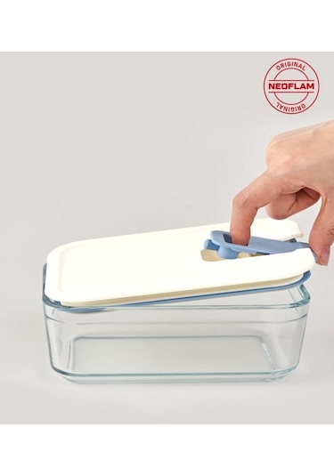 Neoflam Perfect Seal Dikdörtgen Cam Saklama Kabı Bej 750 ML