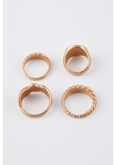 Defacto Kadın 4lü Mat Gold Yüzük E1311axnsgd1 Altın