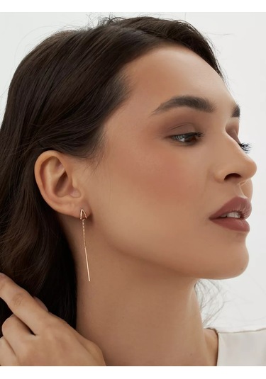 Marıola 925 Ayar Gümüş Pullu Altın Kaplama Küpeler 87625240 Altın